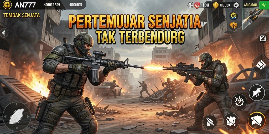Tampilan antarmuka AN777 yang menarik dan intuitif untuk bermain game Tembak Senjata.