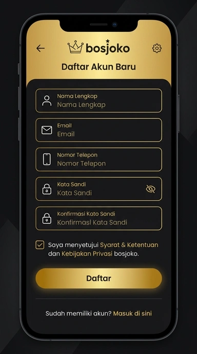 Tampilan halaman daftar bosjoko
